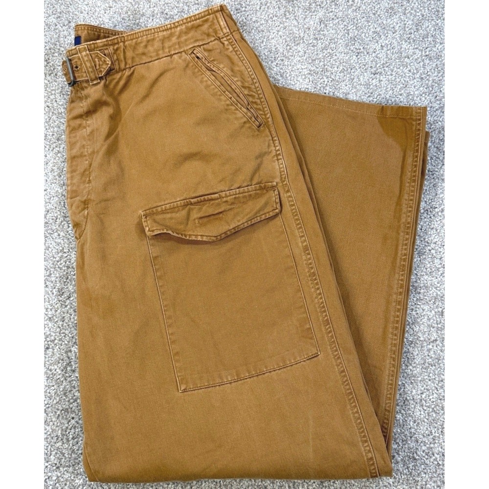 Vintage Polo Ralph Lauren Belted Pants Mens 40/32 Brown Canvas Cargo Cotton USA - Picture 6 of 16